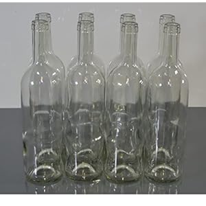 Wijnfles, 750 ml, glazen flessen, lege fles, likeur zonder/met kurk, wijn (16 stuks, zonder kurk, wit)