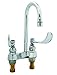 T&S Brass B-0892-01-WS Medical Faucet, Deck Mount, Rigid Gooseneck, 1.5 GPM Aerator, 4-Inch Wrist Action Handles