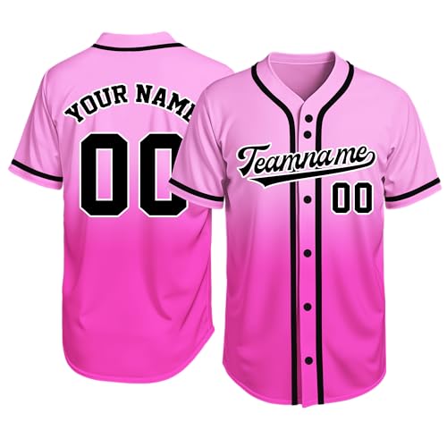 Image of Custom Baseball Jersey Personalized Stitched or Printed Name Number Baseball Shirt Sports Uniform Gifts for Men Women Youth