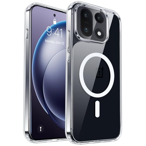 ICEDIO Ultra Klare Magnetische Hülle für OnePlus 15 (6.72 Zoll) 2400Gs Starke Magnetkraft MagSafe Kompatibel Schlankes TPU+PC Case Militärischer Fallschutz Vergilbungs- & Kratzfest