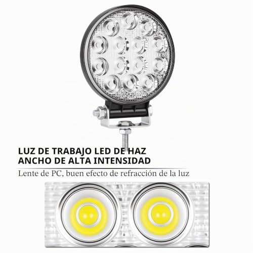 Miniatura 3 de Willpower 2 Unidades De Luces Led De 4 Pulgadas Y 42 W, Luces De Conducción Todoterreno, 12 V, 24 V, Impermeables, Luz De Trabajo Led Para Camión, Tractor, Coche, 4 X 4, Atv, Utv, Suv, Barco