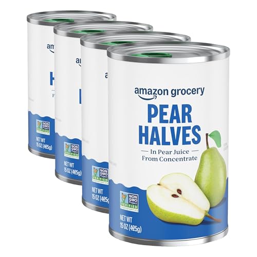 Amazon Fresh Brand, Canned Pear Halves in Pear Juice from