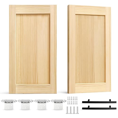 COLORPAPA 2 Pack Unfinished Pine Shaker Cabinet Doors 12 W x 24 H