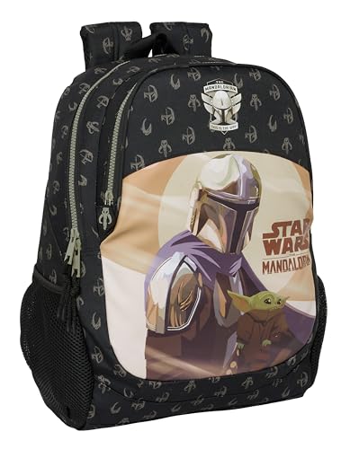 Sac à dos scolaire The Mandalorian Safta noir de 44 cm pour garçons