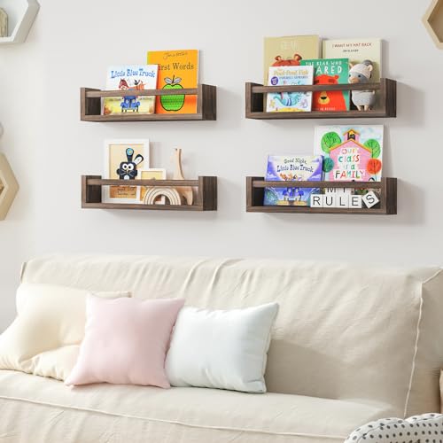 image for Fixwal Nursery Book Shelves, 16.5 Inch Floating Bookshelves for Nurser