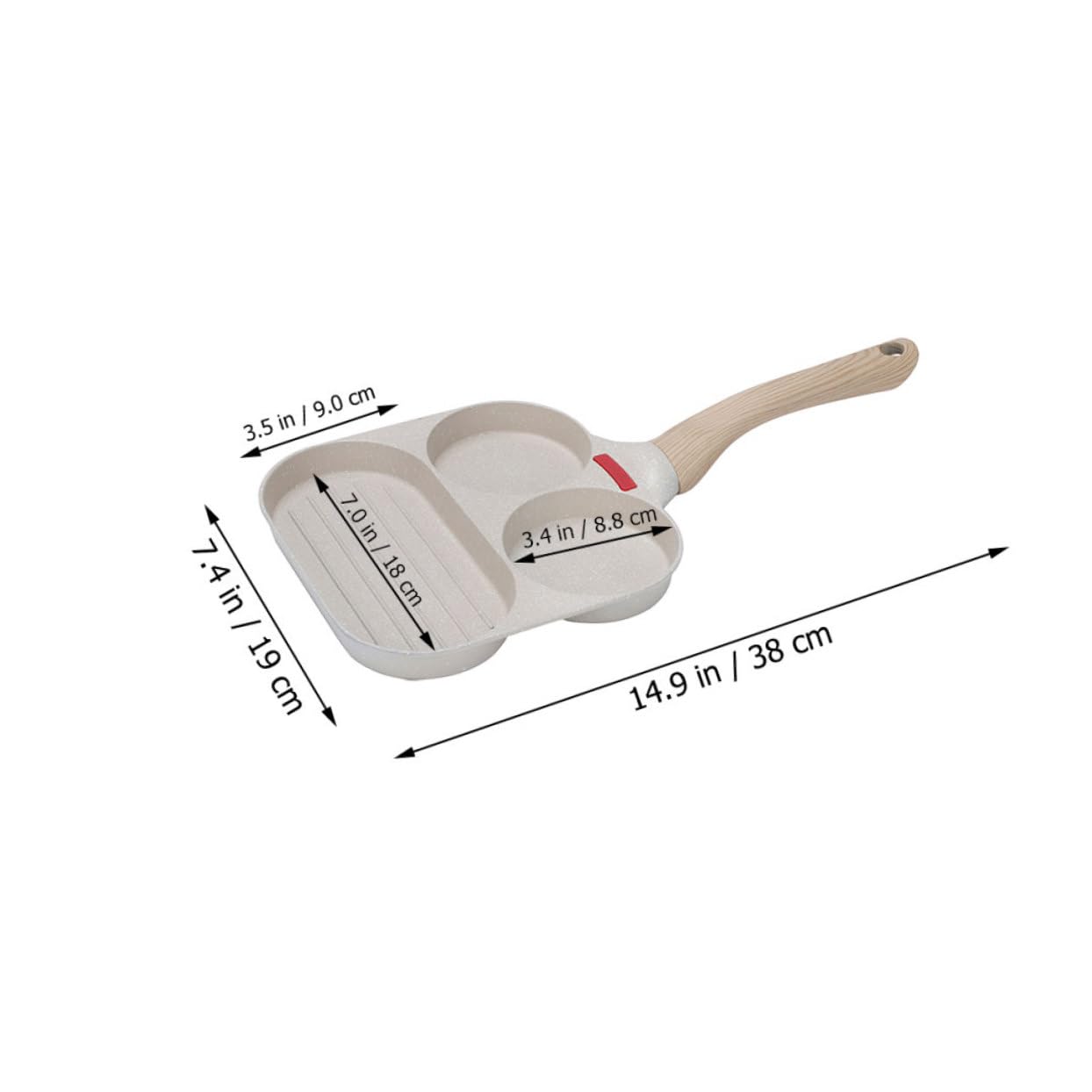 TOYANDONA Padella da Campeggio Antiaderente Multifunzione in Alluminio, Padella per Uova e Pancake Manico Ergonomico, per Cucina Domestica e Attività Outdoor