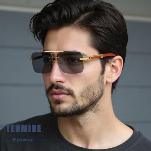 Image of Fashion Rimless Rectangle Sunglasses Mens Womens Frameless Square Sun Glasses UV 400
