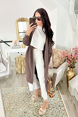 LILLUSORY Long Cardigan Sweaters for Women Fall Trendy Oversized Open Front Winter Coat2