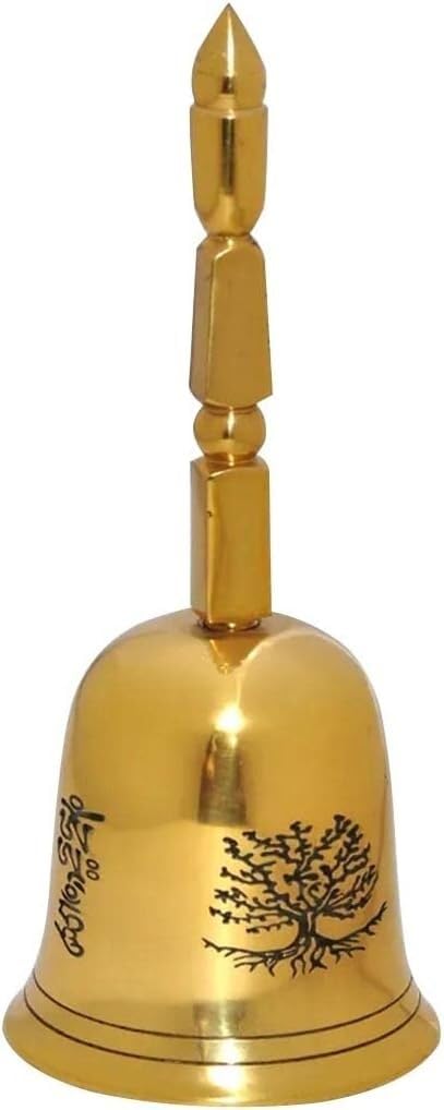 Campanello a mano, campanello natalizio, campanello for aula Lussuosa campana portatile in rame fatta a mano, campana for servizio di decorazione con motivo ad albero dei soldi, buon significato/regal