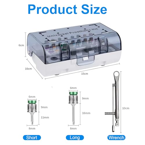 Dental Implant Torque Wrench Set - Universal Prosthetic Kit Dental Implant Kit with Torque Ratchet Screwdrivers 16 pcs,10-70Ncm, Secure Disassemble Implant Restorations - Thumbnail 2