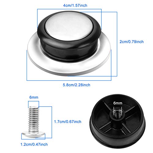 Pot Lid Knob 8 PCS Universal Pot Lid Handle Knob with Screws Heat Resistant Round Stainless Steel Pan Lid Knobs Cookware Replacement Set for Kitchen Main Image