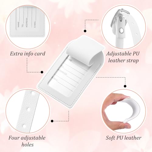 30 Pieces Leather Luggage Tag Women Identifiers Travel Suitcase Tags for Luggage Travel Backpack Bag Wedding Favors Women Men Adults Bulk ﻿3