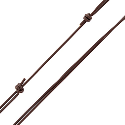 Auroris Echtleder Kette 2 mm mit verstellbarem Knotenverschluss Farbe wählbar - Variante: braun