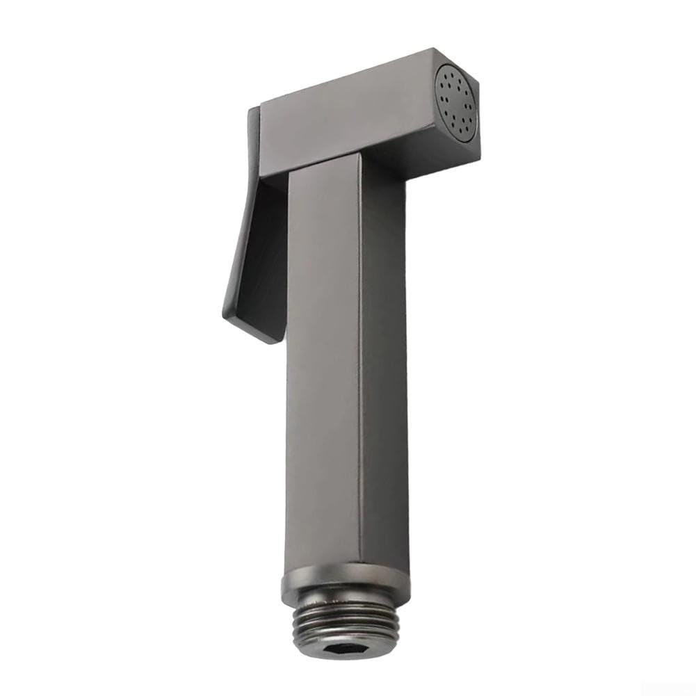 Hochdruck-Bidet-Sprüher aus Kupfer, quadratische Düse, goldfarben (grau) | Hochdruckdurchfluss, quadratische Düsenpräzision, massiver Kupferkörper, Gold-Finish, Metallkonstruktion