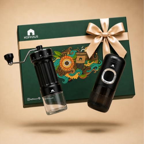 Image of Premium Coffee Gift Box | Manual Hand Coffee Grinder + Portable Coffee Maker | Travel Coffee Brewing Kit | Gift for Coffee Lovers