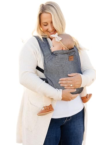 Image of Original Baby Carrier by Happy! - Newborn to Toddler Carrier - 50% Linen/50% Cotton - Ethically Made - Lightweight and Adjustable - Powder Color