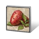 Broche cuadrado de boniato rojo brillante, marrón y tostado, para hombre y mujer. Bonitas insignias de esmalte, broche de aleación de aluminio para sombreros, camisas, bolsos, chaquetas y accesorios.