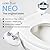 LUXE Bidet NEO 180 - Self-Cleaning, Dual Nozzle, Non-Electric Bidet Attachment for Toilet Seat, Adjustable Water Pressure, Rear and Feminine Wash, Lever Control (White)