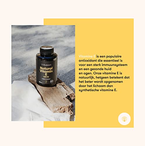 Natuurlijke Vitamine E - 400 IE, (D-Alfa-Tocoferol), 200 Softgel | met Biologische Extra Vergine Olijfolie | Antioxidant… - Image 6