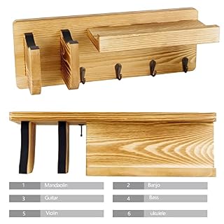 YGYGYG Guitare Murale Crochet Stand De Guitare Rack Suspendu À Bois avec Accessoires De Guitare Étagère De Rangement Et… - Les Beatles, Paul McCartney, John Lennon, RIngo Starr, George Harrison YGYGYG Guitare Murale Crochet Stand De Guitare Rack Suspendu À Bois avec Accessoires De Guitare Étagère De Rangement Et… – Image 3