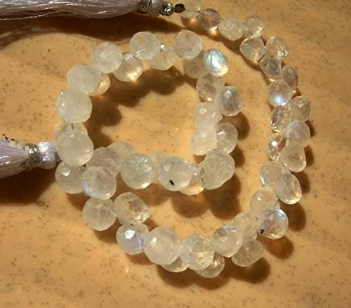 Pierre de lune arc-en-ciel de qualité gemme supérieure micro-facettée par LKBEADS