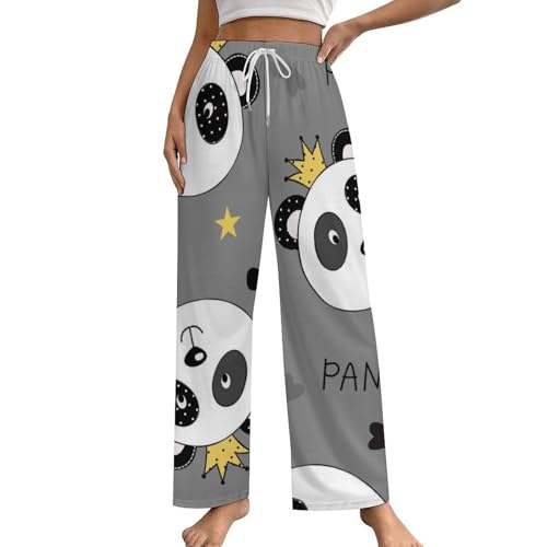 Bas de pyjama femme panda doté de poches pratiques taille S