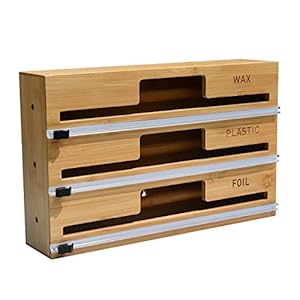 WESTYLE 3-in-1 Bambus Folienschneider und Spender