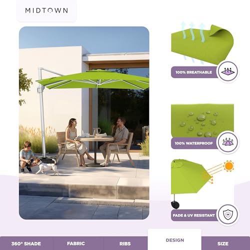 Image of Midtown Umbrellas Grande Square - 9 x 9 Ft Cantilever Umbrella
