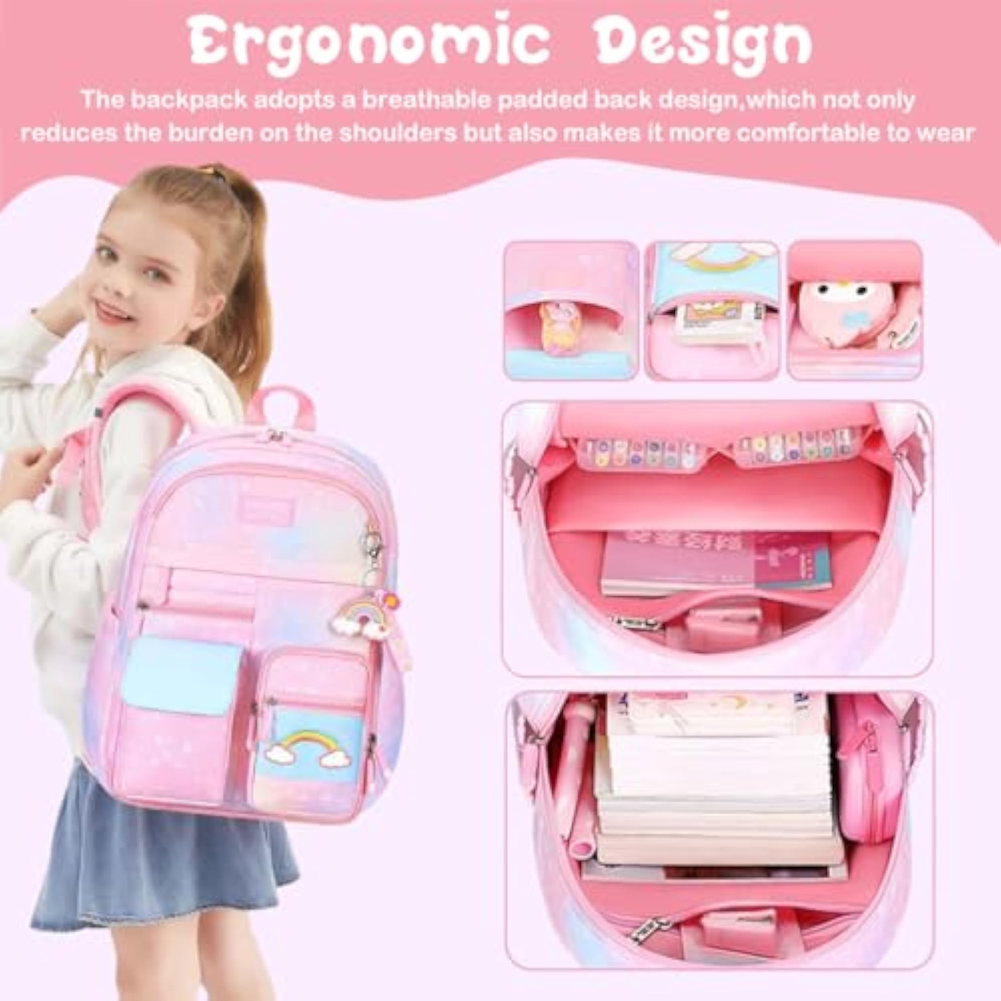 Water Resistant Durable Kids School Bag 6-12 Years