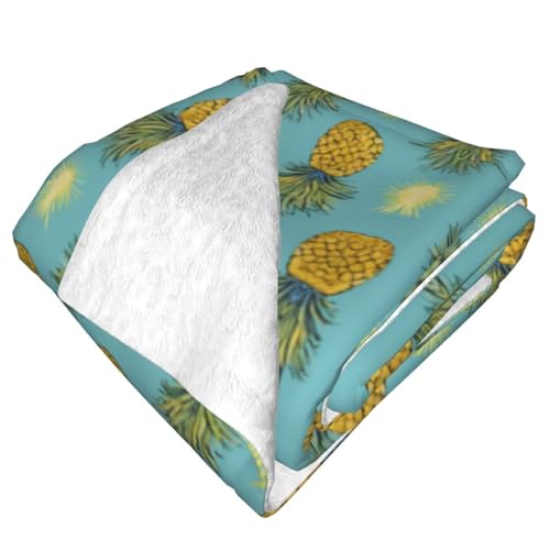 Couverture en peluche ananas 203x152 cm légère pour lit