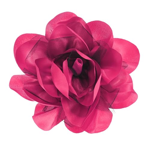 Image of M METERXITY Large Women's Brooches Lapel Pin, Lapel Pins Dainty Satin Fabric Big Camellia Flower Hair Clip Dancer Pin Up for Hats /Parties /Clothes