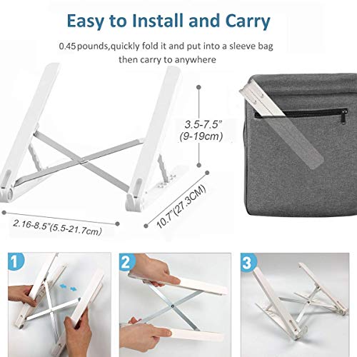 Image of Laprite - Laptop Stand Cooling Stand, 5 Angles Adjustable Ergonomic Foldable Portable Desktop Holder Compatible with MacBook, HP, Dell, Lenovo 10-17.3 inch