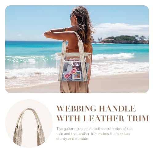 Image of Missnine Clear Bag for Stadium Events, 12x6x12 Approved Clear Tote Bag for Women