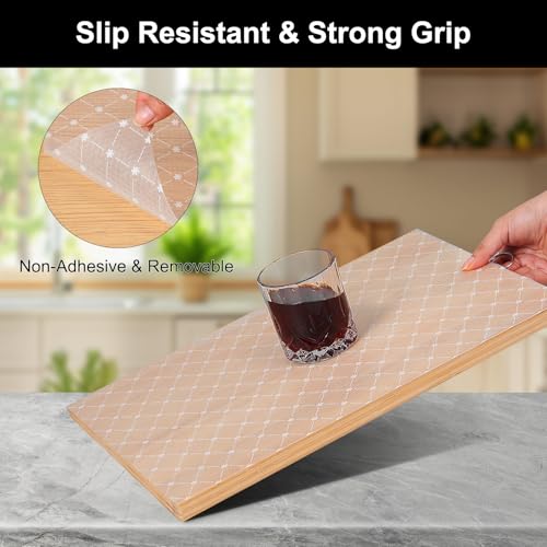 Image of Cooyes Shelf Liner - Premium Non-Adhesive Cabinet & Drawer Liner for Kitchen - Waterproof Shelf Paper with Modern Pattern - Durable EVA Cabinet Mat - Easy to Cut