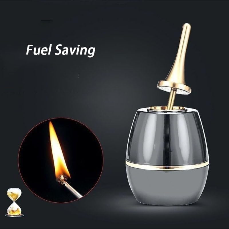 Oil-Electric Lighter, Match Lighter, Table Kerosene Soft Flame Lighter, Match Lighter Kerosene Refillable Lighter, Cool Lighter Gift for Men Husband Father(White Gold)