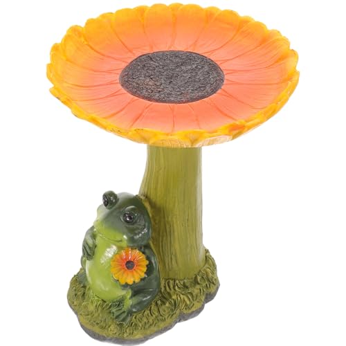 Bain d'oiseaux résistant en résine et station d'eau décorative contre les intempéries - 2
