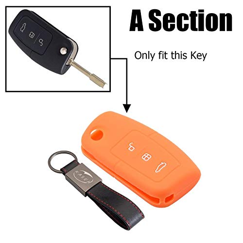 Cover Silicone Per Chiave Ford - Compatibile Fiesta, Focus, Kuga - Protezione Antigraffio E Antiscivolo