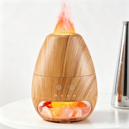 Dialan's Essential Oil Diffuser with Flame Effect Ultrasonic Himalayan Salt