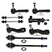 DLZ 9 Pcs Front Suspension Kit-Inner Outer Tie Rod End Sway Bar Idler Arm Bracket Assembly Pitman Arm Grooves Compatible with Chevrolet Silverado GMC Sierra 1500 2500 Yukon Tahoe, Cadillac Escalade