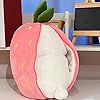 Mukorolee Bunny Plush Doll Toy Pillow, Reversible Carrot Strawberry Bunny Stuffed Animal with Zipper, Cute Rabbit Decoration for Kids & Adult Birthday Party Gift (1pcs 7" Strawberry) #3