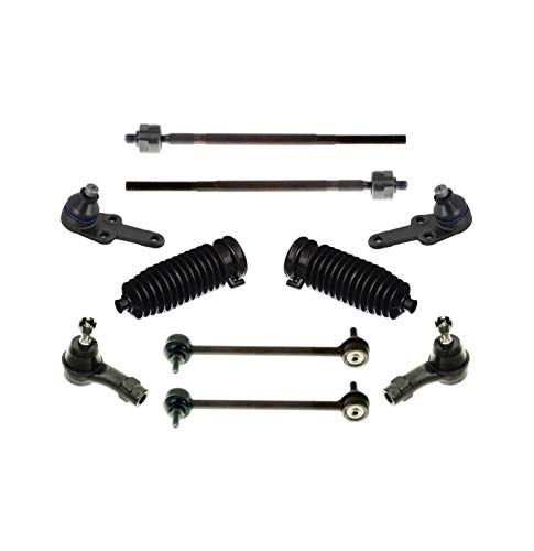 PartsW - 10 Pc Suspension & Steering Inner Outer Tie Rod Ends Bellow Boots Sway Bar Links Ball Joints Fits Ford Focus 2000 From 7/01/2000/Focus 2001/Focus Excludes SVT Models