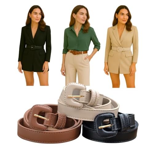 Kit 3 Cintos Feminino Clássico Atemporal Fivela Encapada (Preto - Caramelo - Bege, 110 CM)