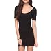 Tom's Ware Cotton Slim Fitted Scoop Neck Dress TWFR049-BLACK-US S/M ( ASIAN SIZE M)