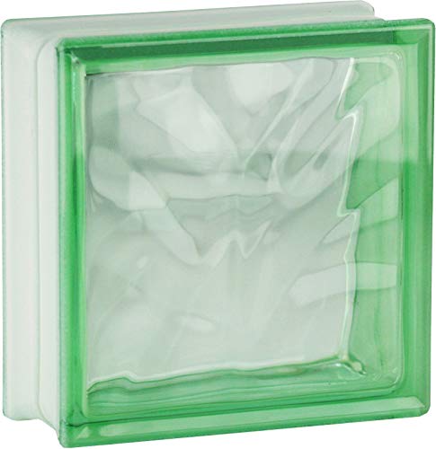 5 pièce FUCHS briques de verre nuage vert clair brillant 19x19x8 cm