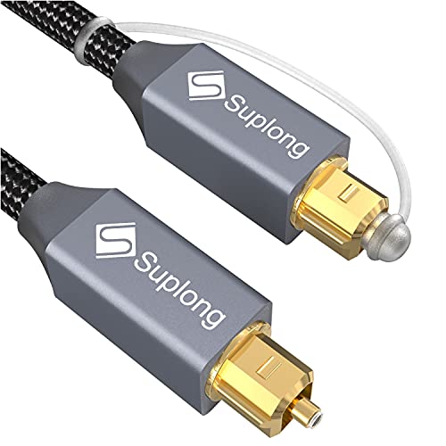 Digital Optical Audio Cable [1.8M 6ft] - Suplong Toslink Cable 24K Gold-Plated Ultra-Durability Superior Picture&Sound for [S PDIF] LG Samsung Sony Philips Sound Bar,Smart TV,Home Theater,PS4,Xbox