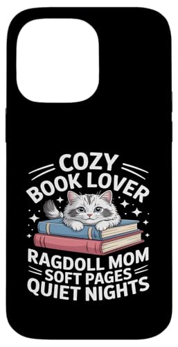 Cozy Book Lover Ragdoll Mom �\�t�g�y�[�W �Â��Ȗ� �X�}�z�P�[�X iPhone 14 Pro Max �p