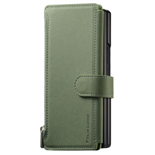 Coque Honor Magic V5 protégez votre écran avec cet étui portefeuille en cuir vert