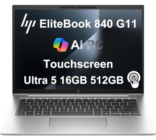HP EliteBook 840 G11 Business Laptop (14" FHD+ Touchscreen, Intel 12-Core Ultra 5 125U (> i7-1355U), 16GB DDR5 RAM, 512GB SSD), Fingerprint Reader, 5MP Webcam, 2X Thunderbolt 4, Win 11 Pro (Renewed)