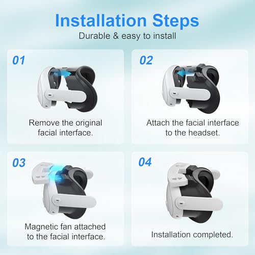 Ventilador de refrigeración de interfaz facial Meta Quest 3 suave 7