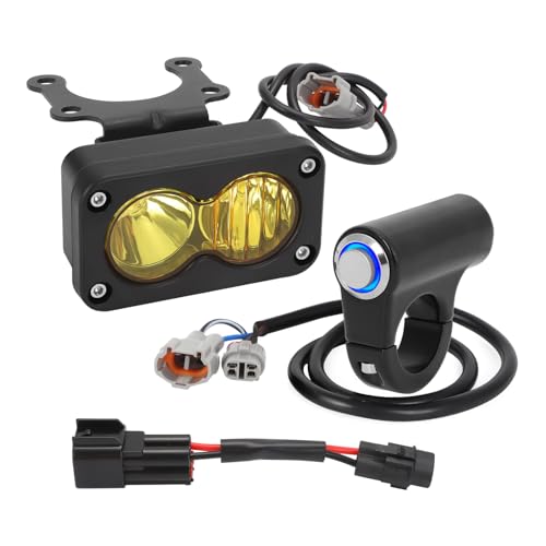 motoparty Headlight Kit Plug and Play for Sur-Ron Segway X260 Talaria Sting R MX4 PC Lens Motorcycle Yellow Light Bar Led Headlamp with Blue Light Switch
